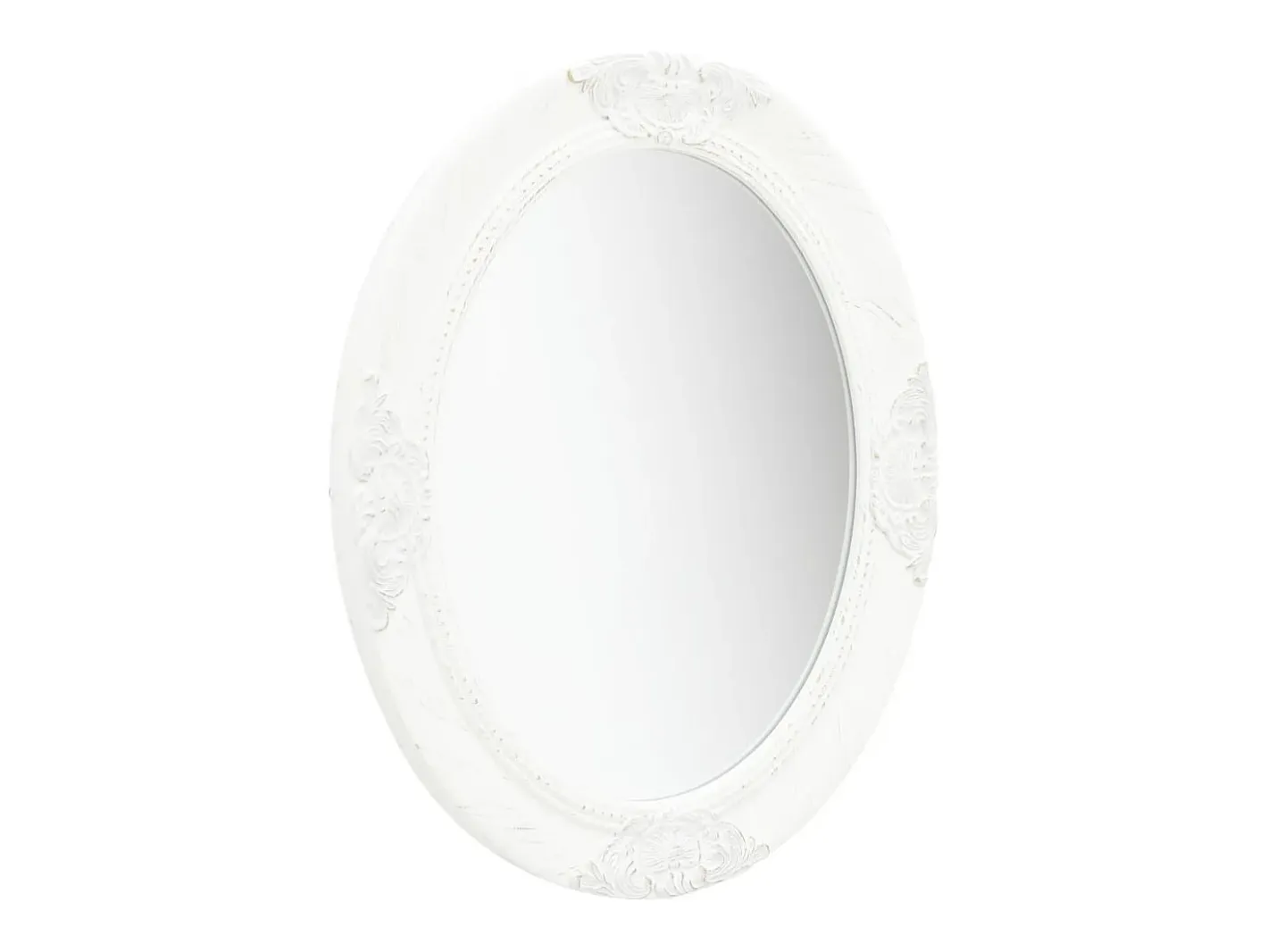 New Espejo de pared estilo barroco 50x60 cm Blanco