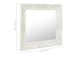 Clearance Espejo de pared estilo barroco 60x60 cm Blanco