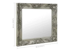 Best Espejo de pared estilo barroco 60x60 cm Plata Plateado