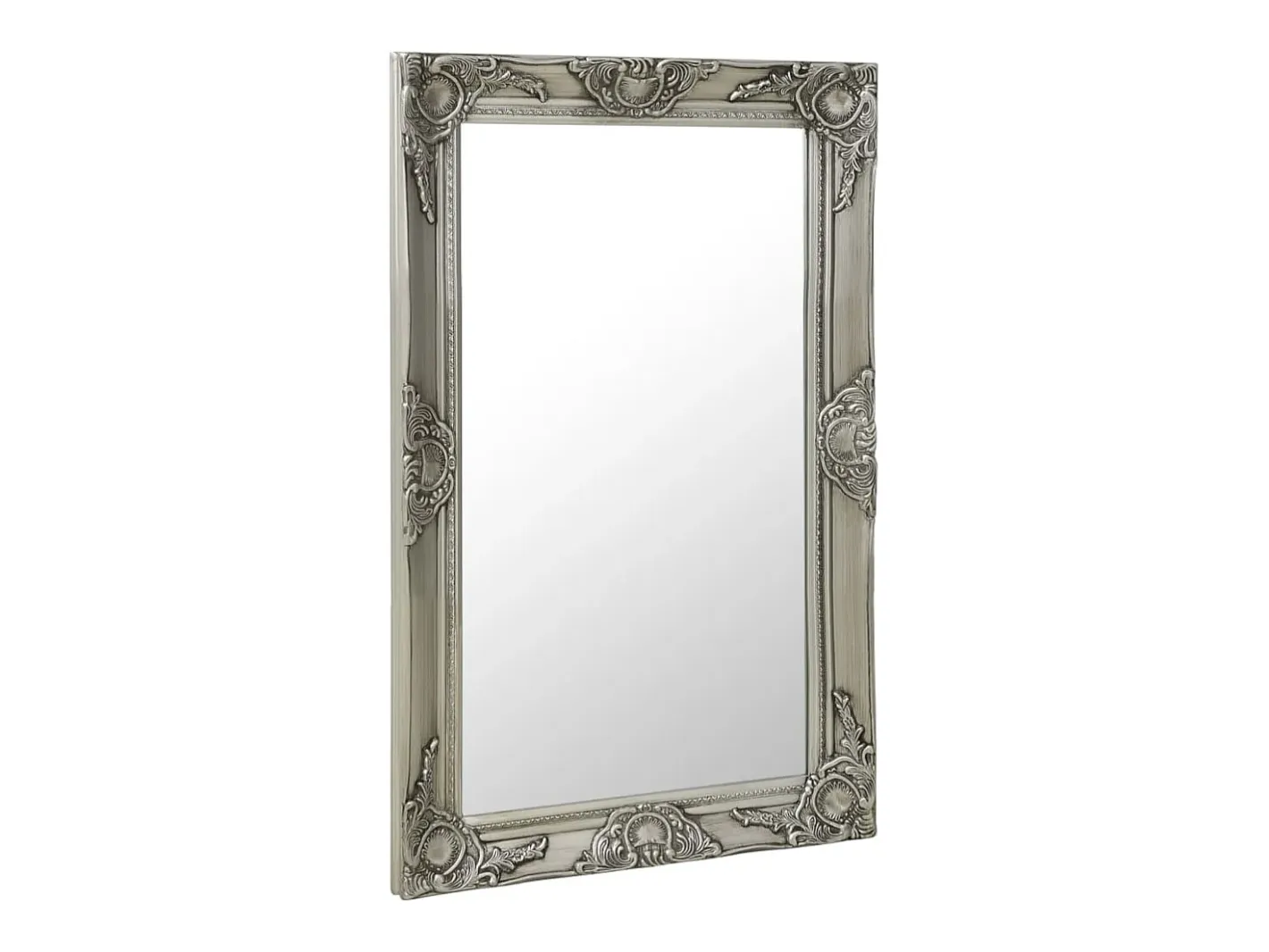 Espejo de pared estilo barroco 50x80 cm Plata Plateado Best