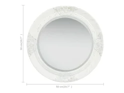 Espejo de pared estilo barroco 50 cm Blanco New