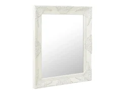 Outlet Espejo de pared estilo barroco 50x60 cm ES268965 Blanco