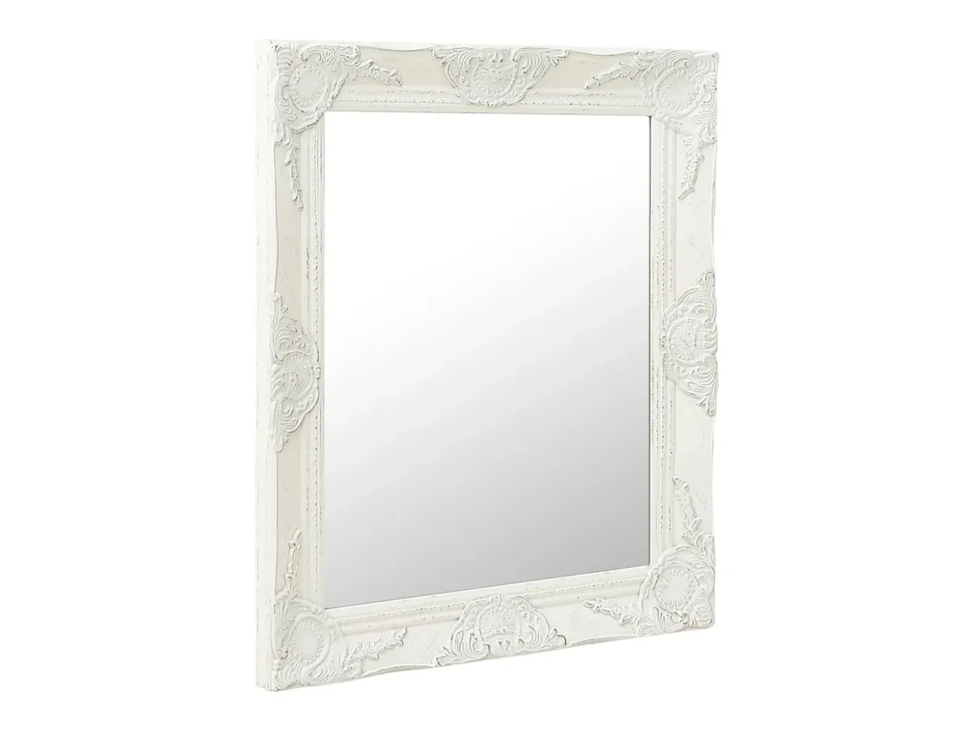 Outlet Espejo de pared estilo barroco 50x60 cm ES268965 Blanco