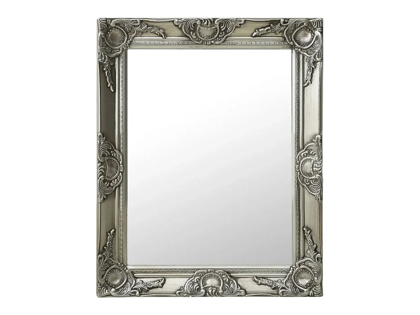 Espejo De Pared|Espejo-Espejo de pared estilo barroco 50x60 cm ES398493 Plateado