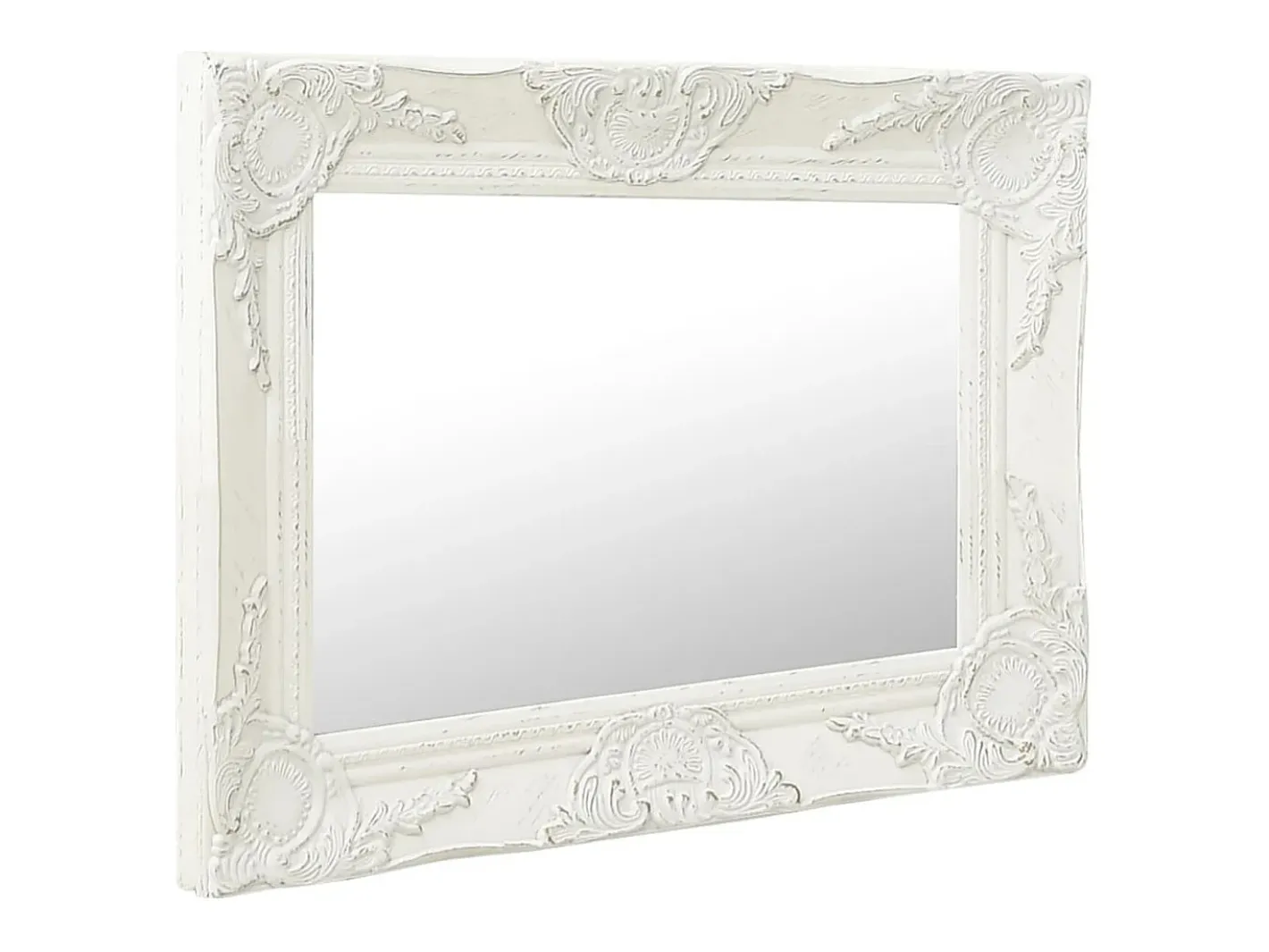 New Espejo de pared estilo barroco 50x40 cm ES526033 Blanco