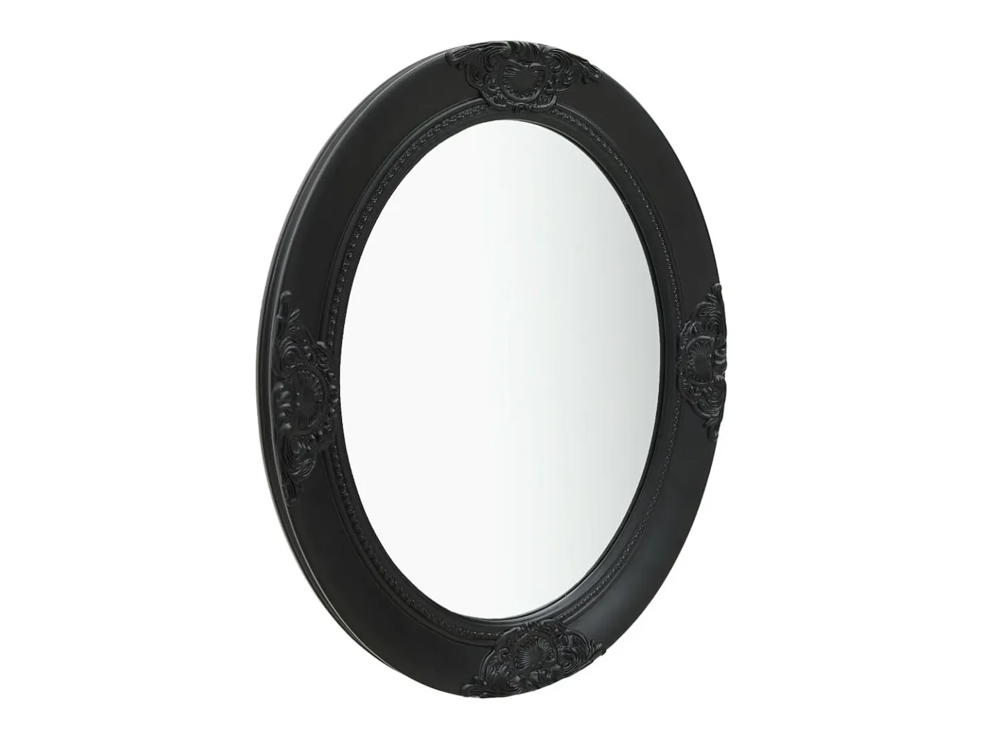 Espejo De Pared|Espejo-Espejo de pared estilo barroco 50x60 cm Negro
