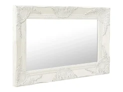 Espejo De Pared|Espejo-Espejo de pared estilo barroco 60x40 cm Blanco