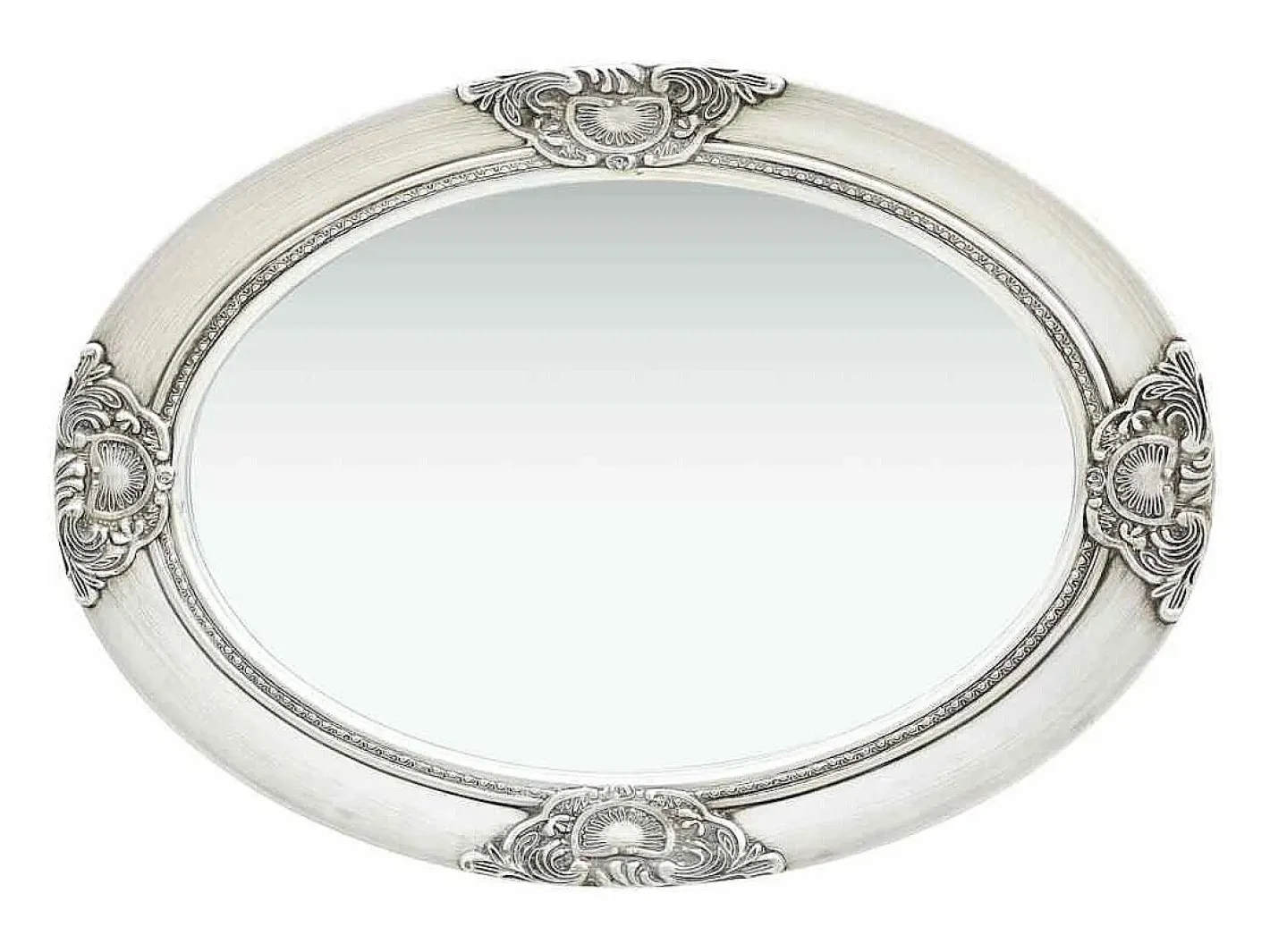 Espejo de pared estilo barroco 50x70 cm Plata Plateado