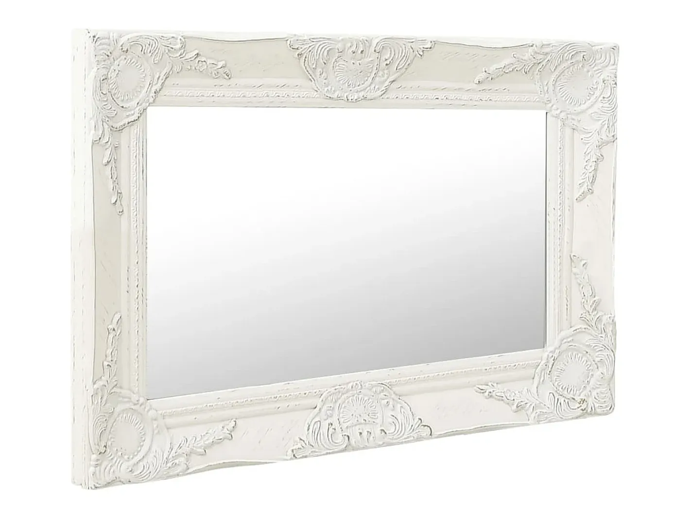 New Espejo de pared estilo barroco 60x40 cm ES250671 Blanco