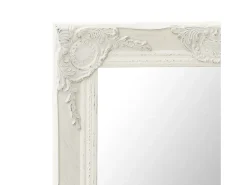 New Espejo de pared estilo barroco 60x40 cm ES250671 Blanco