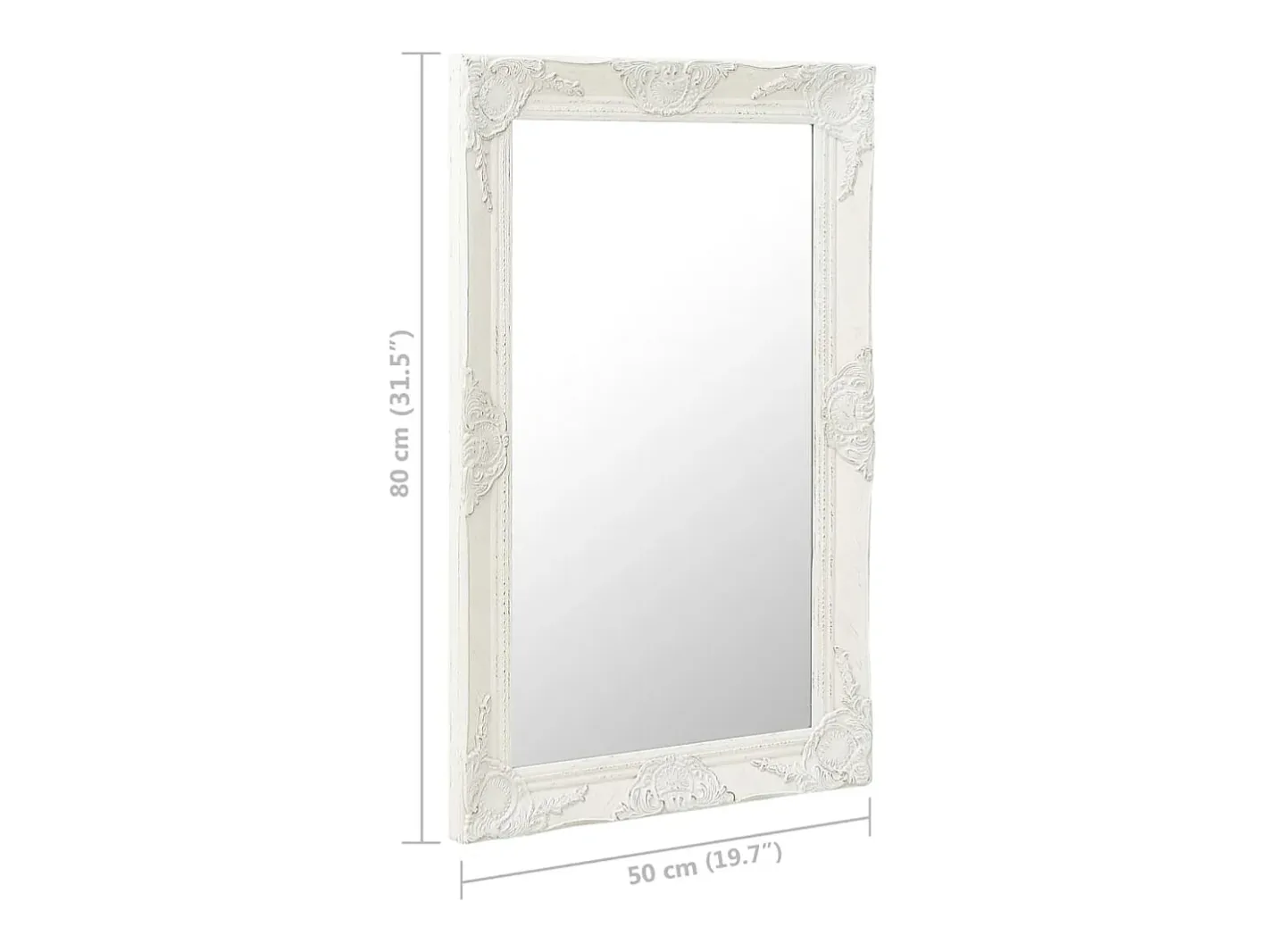 Espejo de pared estilo barroco 50x80 cm ES104955 Blanco Hot