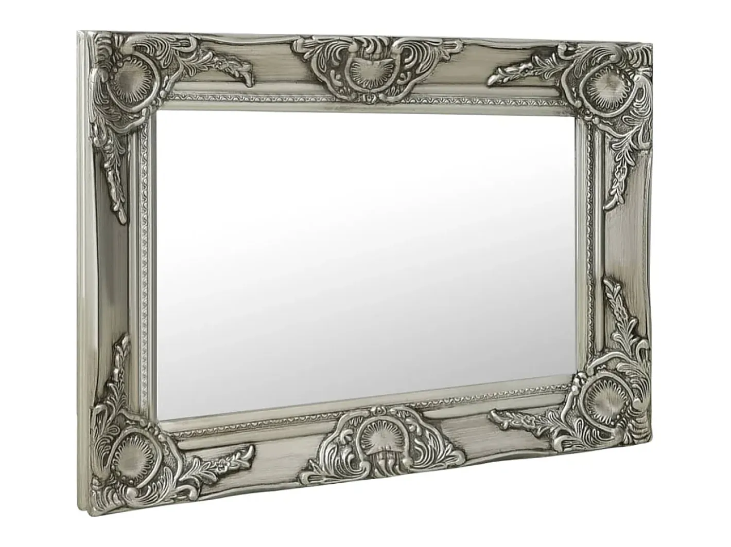 New Espejo de pared estilo barroco 60x40 cm ES722793 Plateado