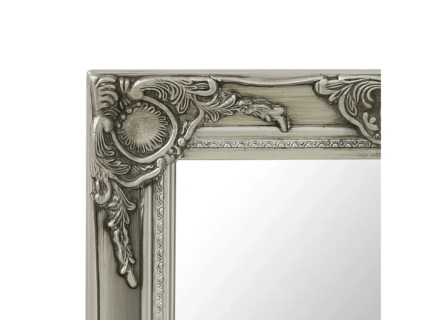 Espejo De Pared|Espejo-Espejo de pared estilo barroco 50x50 cm Plata Plateado
