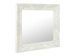 Clearance Espejo de pared estilo barroco 60x60 cm ES435492 Blanco