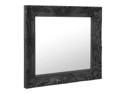 Espejo De Pared|Espejo-Espejo de pared estilo barroco 50x50 cm Negro