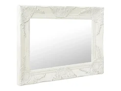 Espejo de pared estilo barroco 50x40 cm Blanco