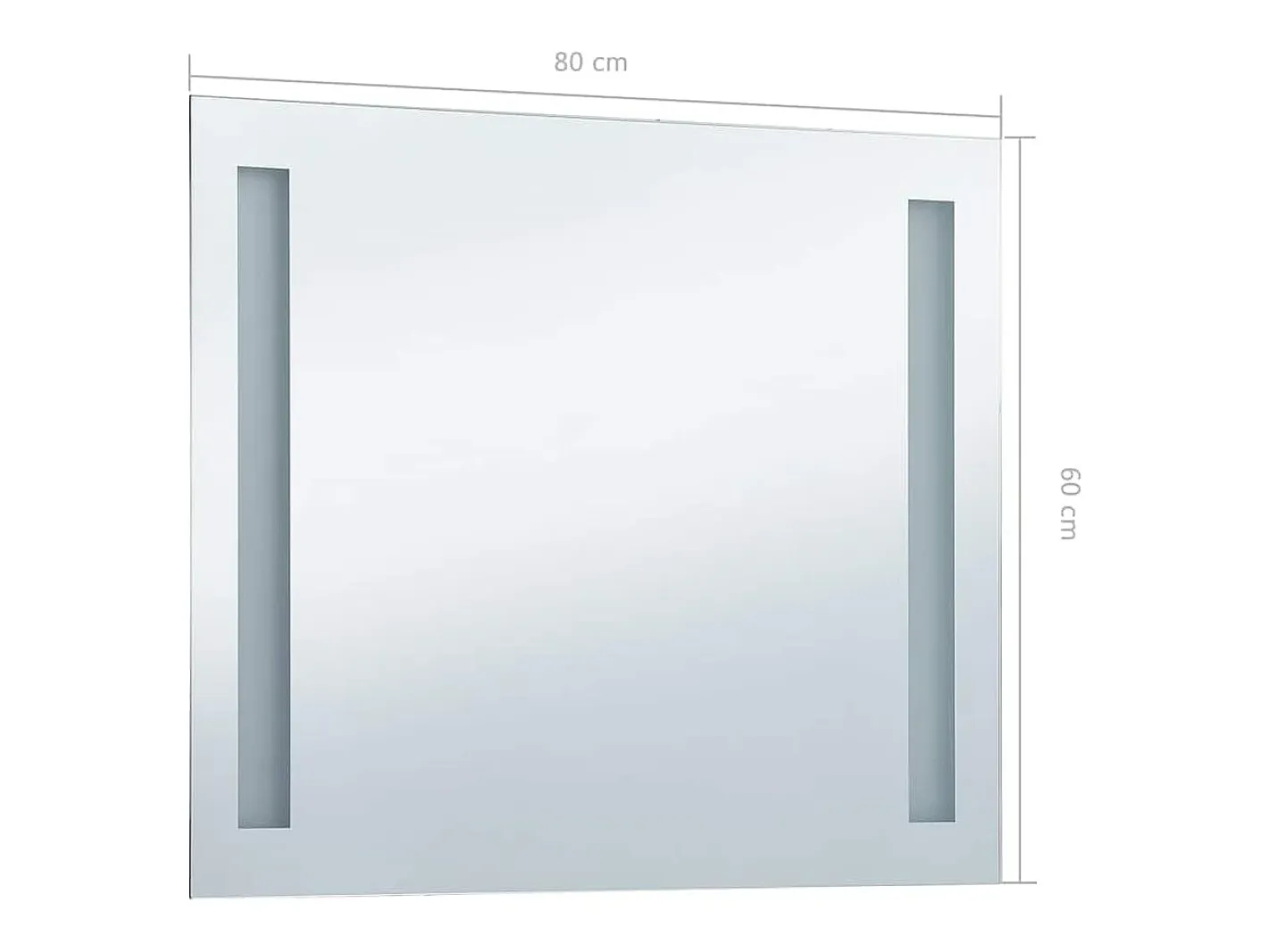 Espejo de pared LED para baño 80x60 cm Plateado Sale