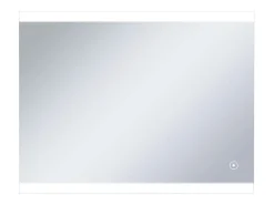 Espejo de pared LED para baño con sensor táctil 80x60 cm Plateado Hot