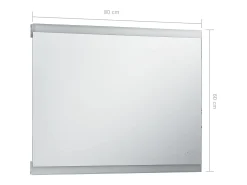 Espejo de pared LED para baño con sensor táctil 80x60 cm Plateado Hot