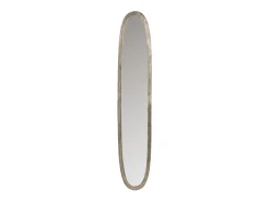 Best Les Tendances Espejo de pared Liath ovalado de cristal y metal antiguo Gris