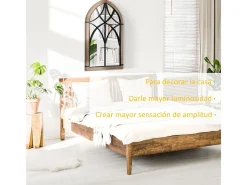 Homcom Espejo De Pared|Espejo-Espejo de pared marrón 93x60x2.5 cm Marru00f3n