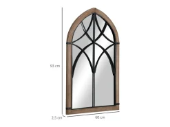 Homcom Espejo De Pared|Espejo-Espejo de pared marrón 93x60x2.5 cm Marru00f3n