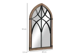 Homcom Espejo De Pared|Espejo-Espejo de pared marrón 93x60x2.5 cm Marru00f3n