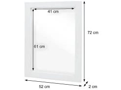 MCW Espejo de pared -L86, aspecto mármol blanco Gris / Blanco Outlet