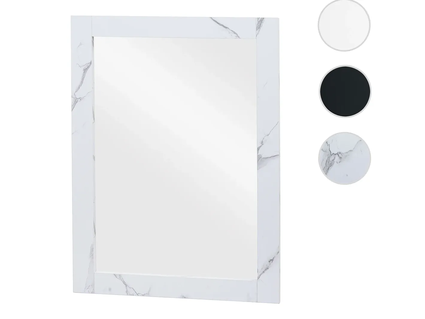 MCW Espejo de pared -L86, aspecto mármol blanco Gris / Blanco Outlet