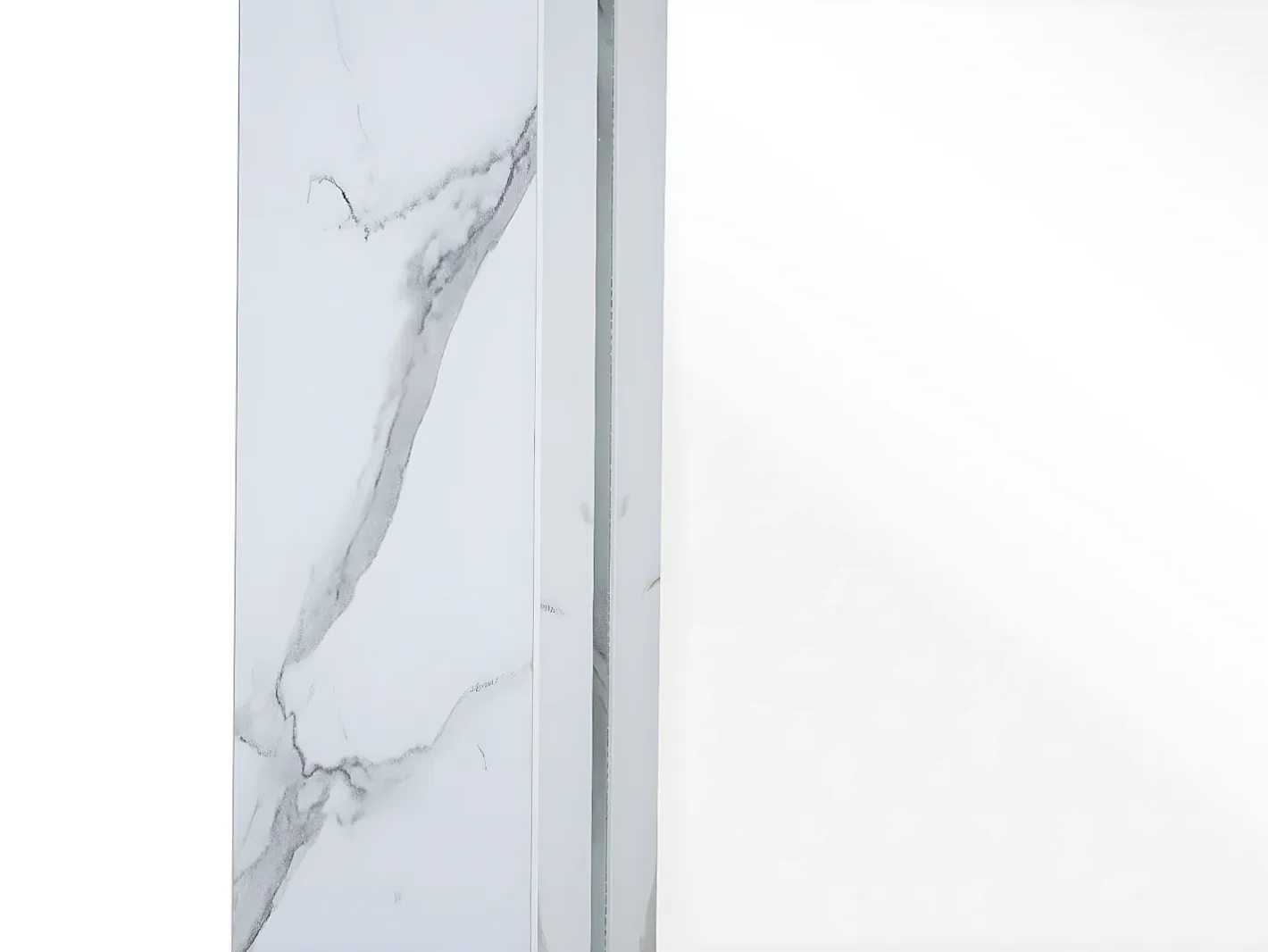 MCW Espejo de pared -L86, aspecto mármol blanco Gris / Blanco Outlet