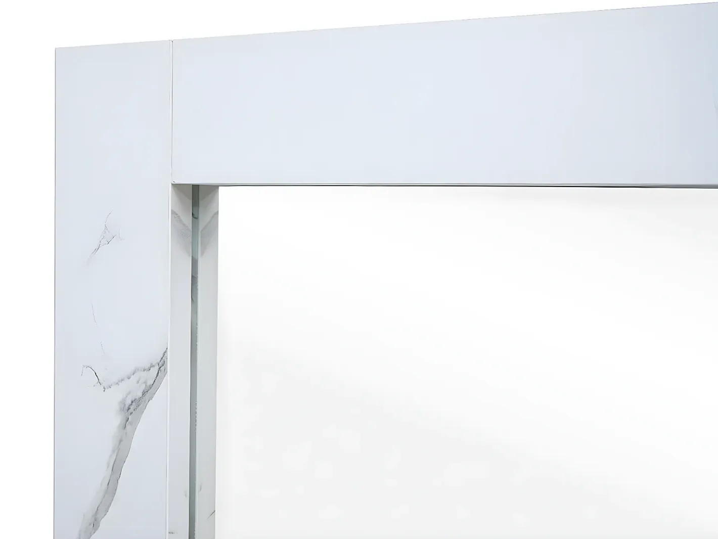 MCW Espejo de pared -L86, aspecto mármol blanco Gris / Blanco Outlet