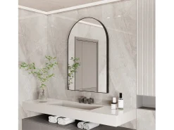Fativo Espejo de pared moderno, diseño vertical u horizontal espejo 66x96cm Negro Hot
