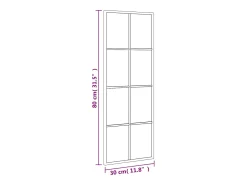Hot Espejo de pared 30x80 cm rectangular hierro Negro