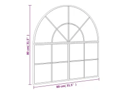 Outlet Espejo de pared 80x80 cm arco de hierro Negro