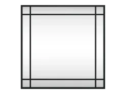 New Espejo de pared 50x50 cm cuadrado de hierro Negro