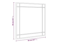 New Espejo de pared 50x50 cm cuadrado de hierro Negro