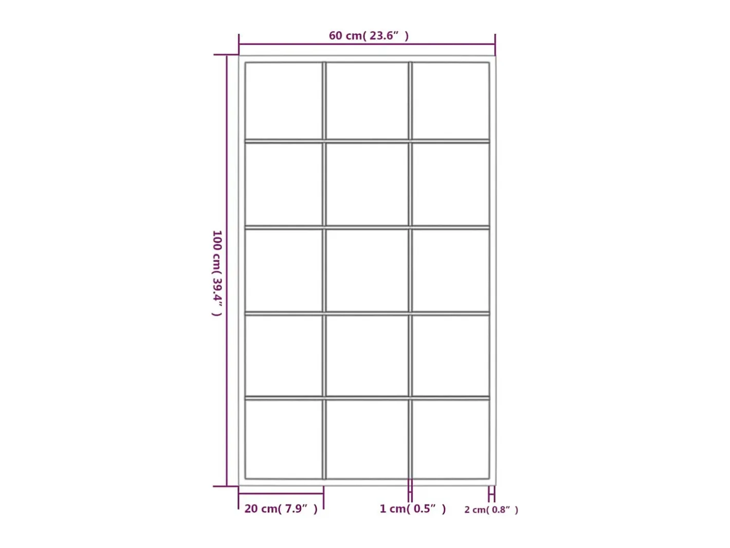 Espejo de pared 100x60 cm metal Negro Hot