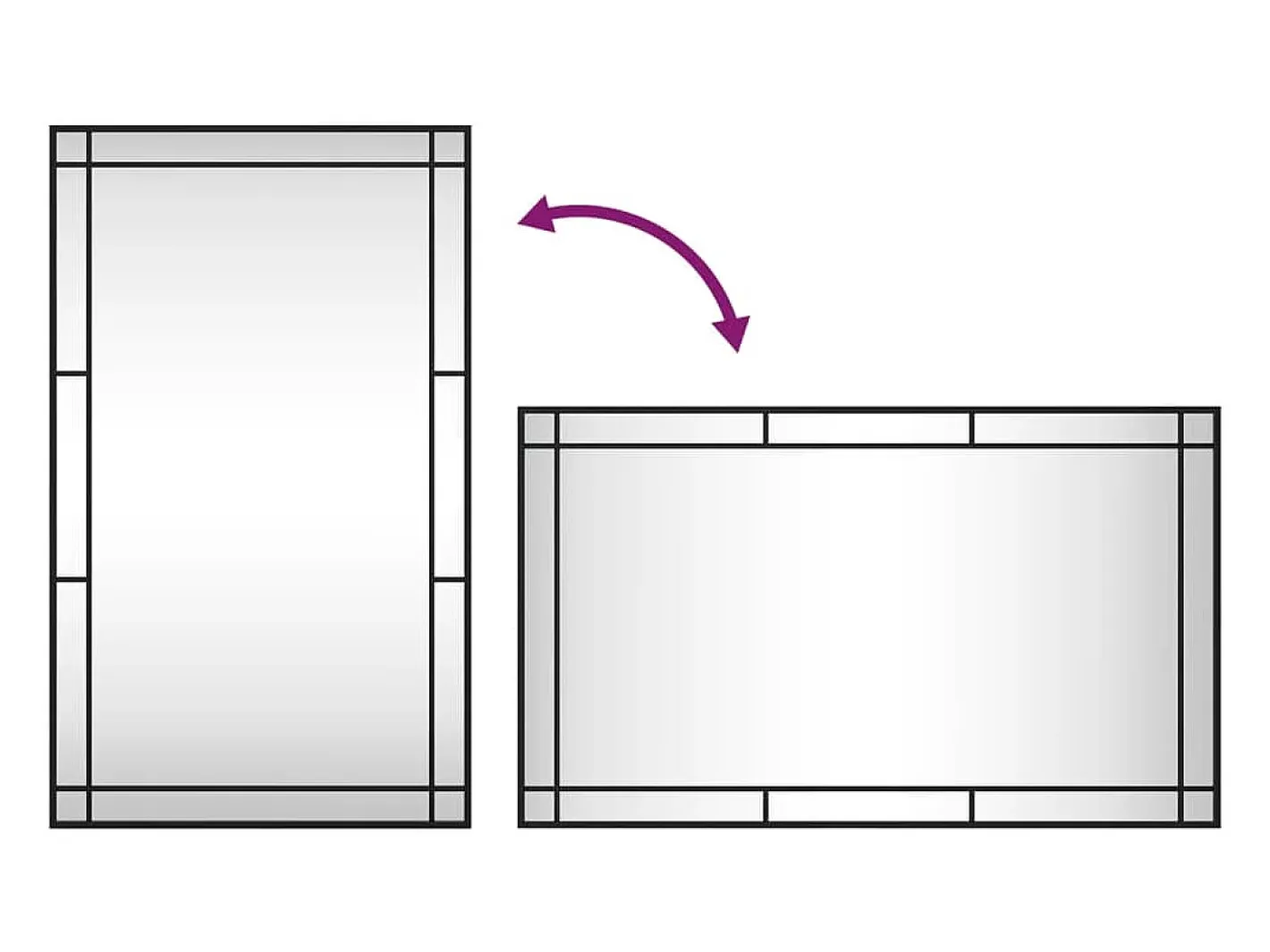 Espejo de pared 60x100 cm rectangular hierro Negro Clearance