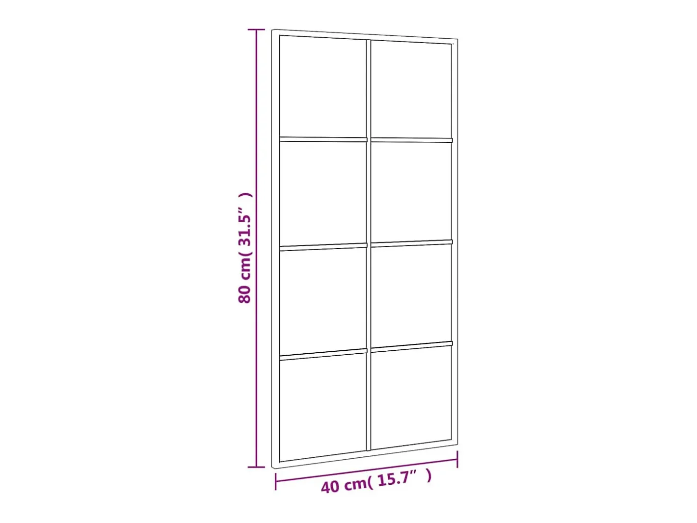 Espejo de pared 40x80 cm rectangular hierro Negro Best