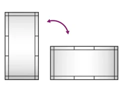 Hot Espejo de pared 50x100 cm rectangular hierro Negro