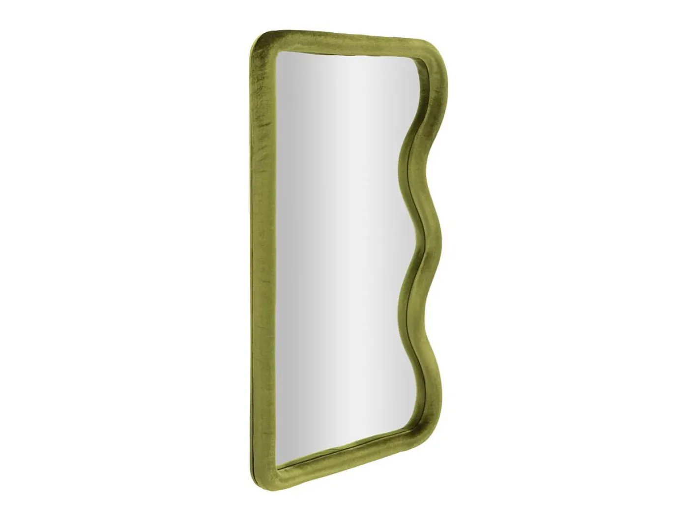 Espejo de pared o de pie en terciopelo ondulado lateral 60x90cm Tod Verde Discount
