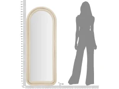 Espejo de pared o de suelo en arco de terciopelo 60x160cm Cloe Beige New