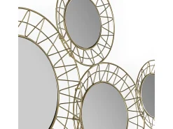 Les Tendances Espejo De Pared|Espejo-Espejo de pared original de metal CIRKO - L 121 x H 45 cm Dorado