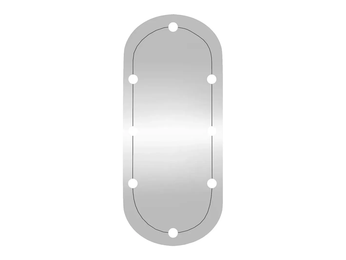 Espejo De Pared|Espejo-Espejo de pared ovalado con luces LED vidrio 45x100 cm ES801841 Plateado