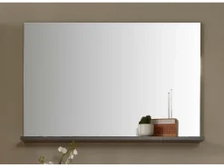 Les Tendances Espejo de pared rectangular con estante Dravy oscuro 90 cm Gris Discount