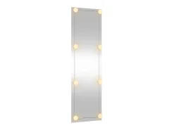 Espejo De Pared|Espejo-Espejo de pared rectangular con luces LED vidrio 30x100 cm ES866563 Plateado
