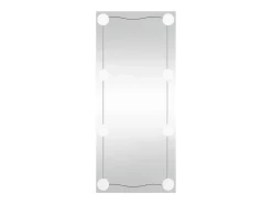 Clearance Espejo de pared rectangular con luces LED vidrio 40x80 cm ES868042 Plateado