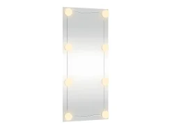 Clearance Espejo de pared rectangular con luces LED vidrio 40x80 cm ES868042 Plateado