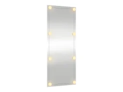 Espejo De Pared|Espejo-Espejo de pared rectangular con luces LED vidrio 40x100 cm ES462610 Plateado