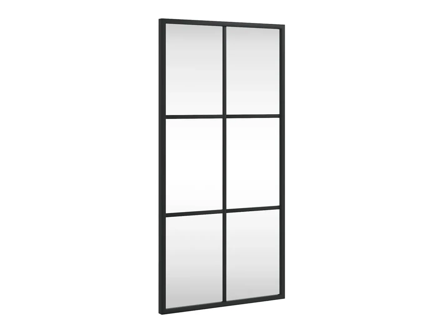 Espejo de pared rectangular de hierro 30x60 cm ES799849 Negro